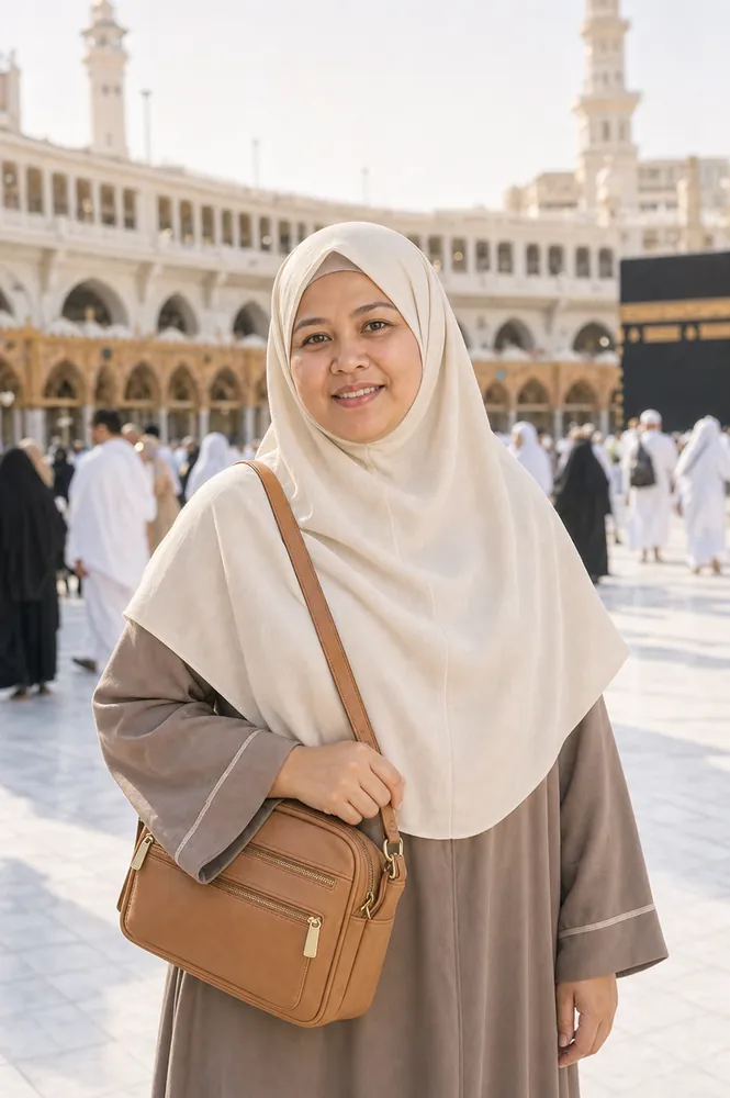 Traveler membawa beg ketika Umrah